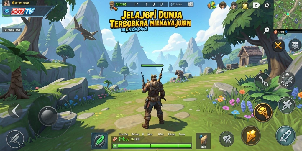 Screenshot gameplay Open World 567TV menampilkan dunia yang luas dan penuh warna.