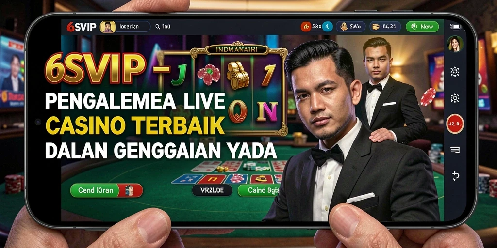 Screenshot gameplay Live Casino 6SVIP menunjukkan dealer profesional dan suasana permainan yang mendebarkan.