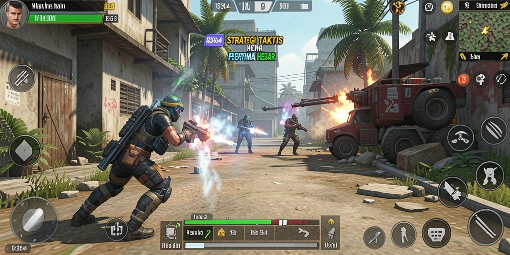 Tampilan gameplay mendebarkan dari 8364 yang menguji strategi pemain.