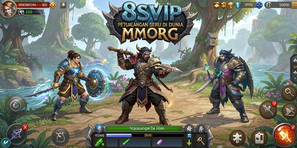 Tangkapan layar menunjukkan pertarungan seru dalam <strong>8SVIP</strong> di dunia MMORPG.