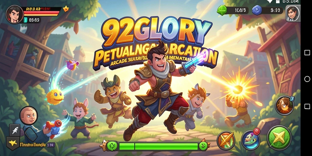 Screenshot menunjukkan momen seru dalam gameplay Arcade 92GLORY.