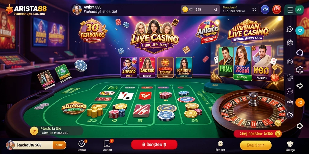 Tampilan gameplay Live Casino yang mendebarkan di ARISTA88.