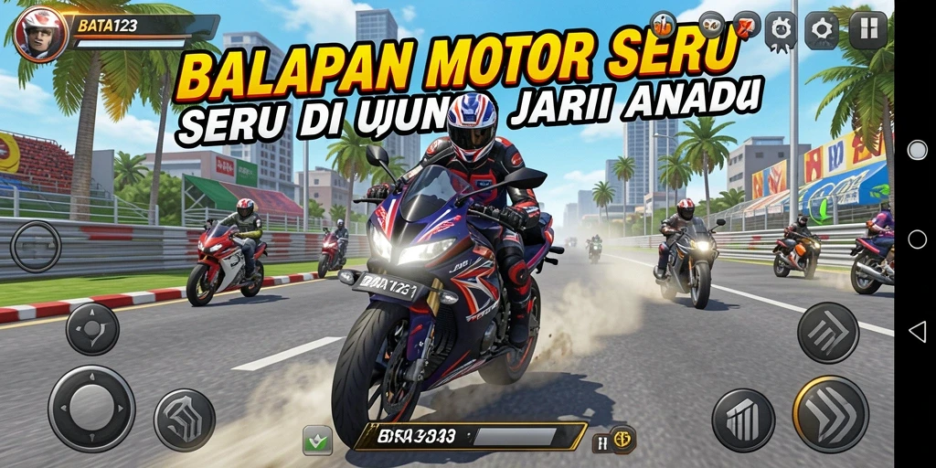 Gameplay seru balapan motor dengan berbagai trek menantang