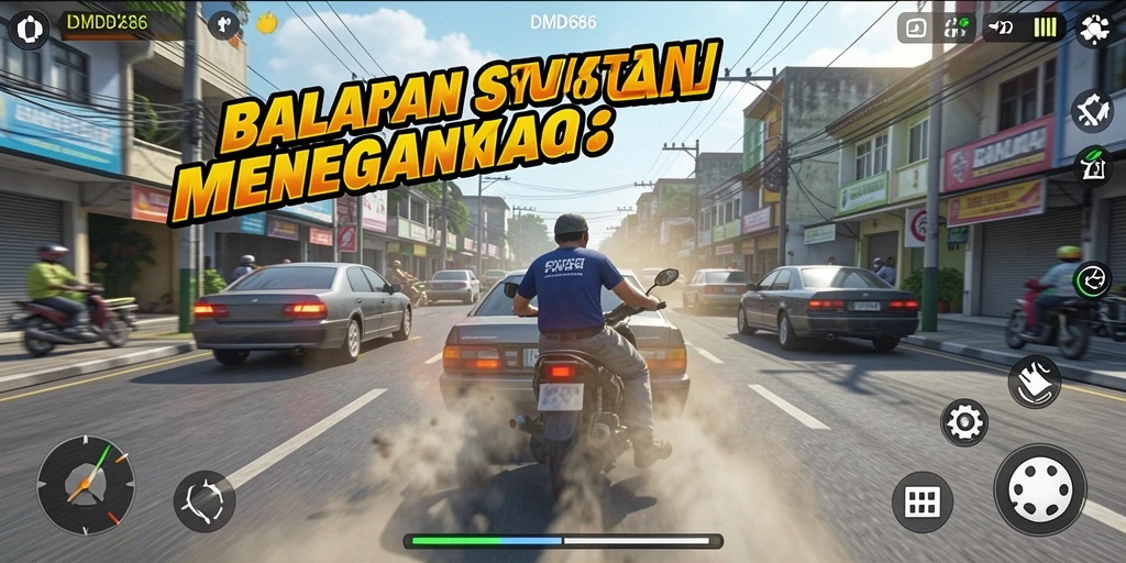 Tampilan aksi balapan menegangkan di <strong>DMD686</strong> dengan grafis yang memukau.