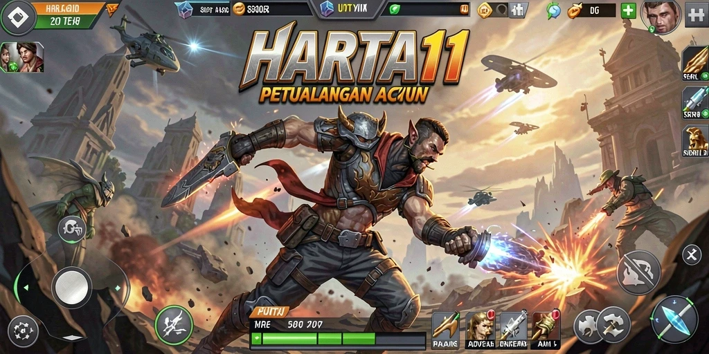 Tampilan seru dari gameplay HARTA11 yang penuh aksi.
