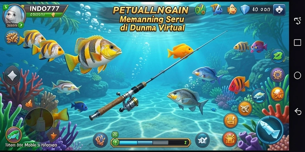 Tampilan gameplay seru dalam game memancing INDO777.
