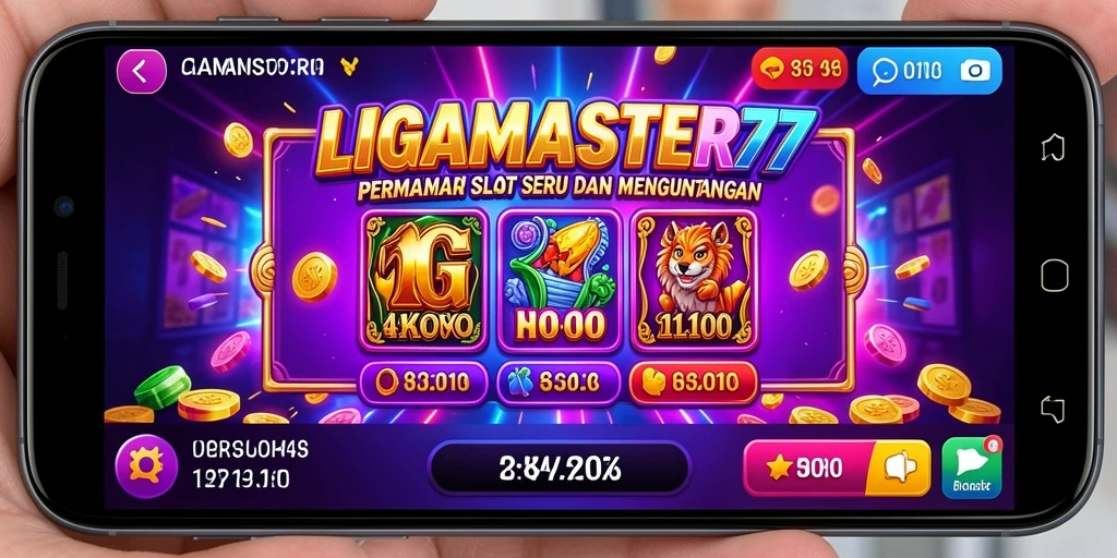 Screenshot gameplay seru LIGAMASTER77 yang menunjukkan momen kemenangan.