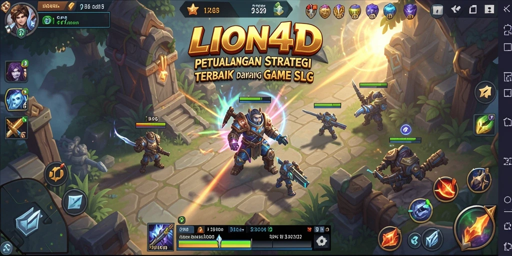 Screenshot menampilkan aksi seru dalam permainan strategi LION4D.