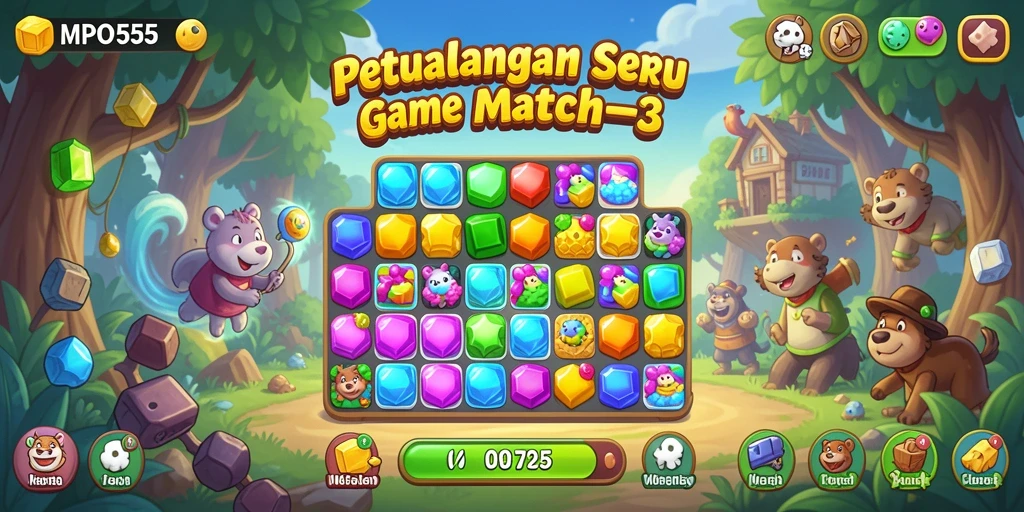 Tampilan gameplay seru dan penuh warna dari MPO555.