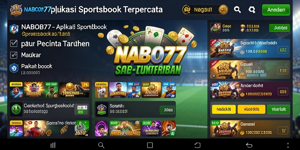 Tampilan utama gameplay NABOB77 yang menunjukkan opsi taruhan olahraga.