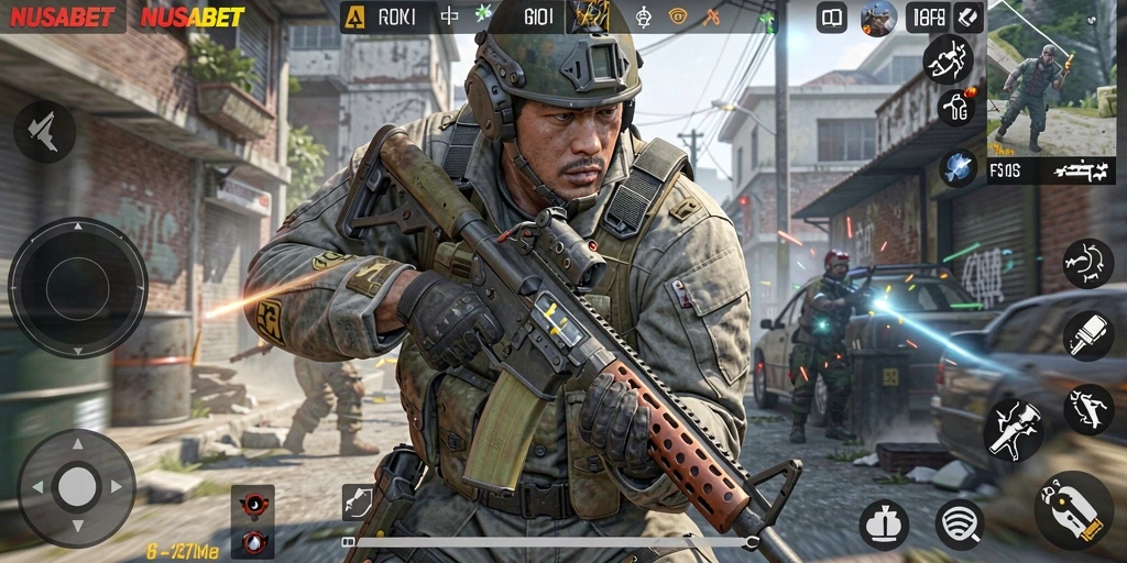 Tampilan gameplay seru dari NUSABET dengan aksi FPS yang mendebarkan.