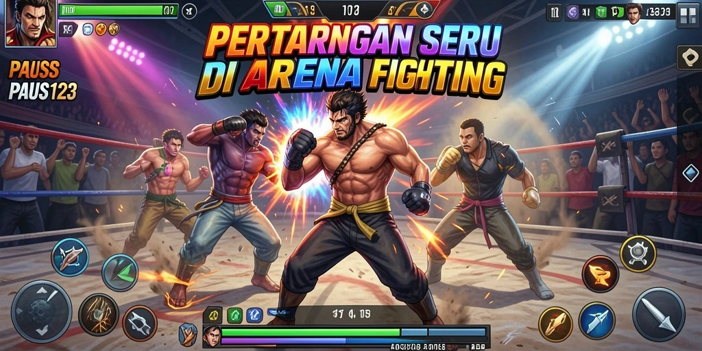Tampilan seru dari gameplay PAUS123 dengan aksi pertarungan intens.