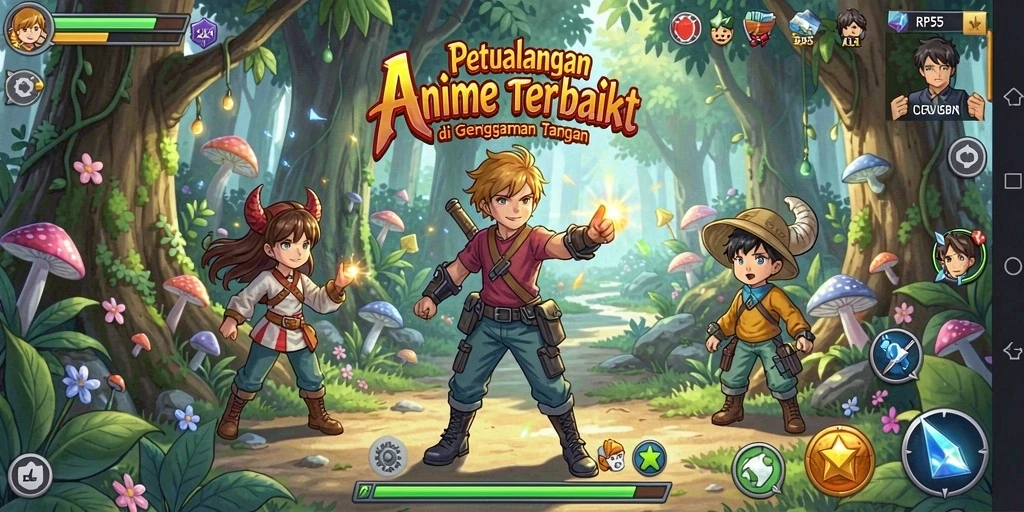 Tangkapan layar menunjukkan visual menakjubkan dari gameplay Anime.