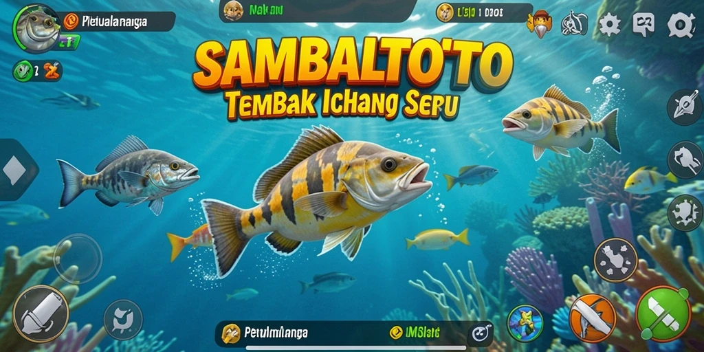 Tampilan gameplay menembak ikan di SAMBALTOTO yang menarik dan seru.