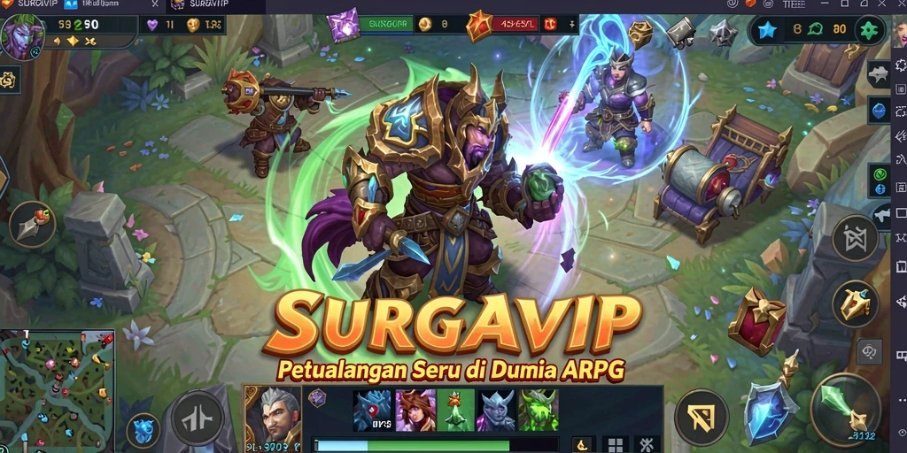 Screenshot gameplay SURGAVIP menampilkan aksi seru dalam dunia ARPG.